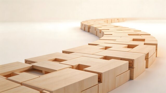Wooden block pathway design