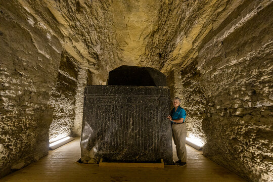 Massive Ancient Sarcophagus Inside Saqqara Underground Tomb Egypt