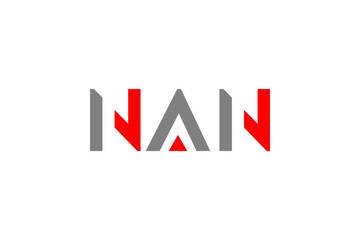 Obraz premium NAN Modern Monogram Logo: Sleek Red and Grey Stylized Geometric Lettermark for Future-Ready Brands