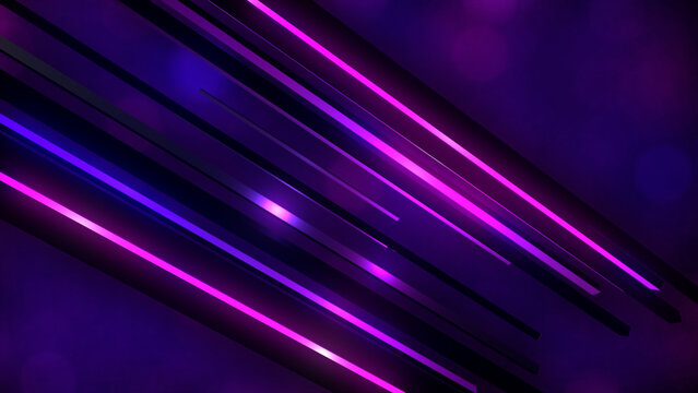 Cyberpunk Style Motion Graphics with 3D Rendered Glowing Lines, technology background, neon banner