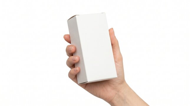 hand holding blank box