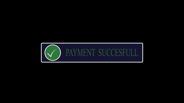 Payment Success Notification Banner with Green Check Mark Icon on.
