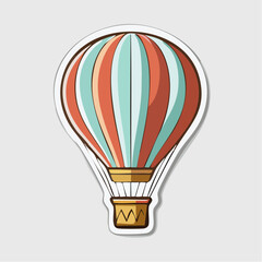 Naklejka premium Vintage Hot Air Balloon Illustration