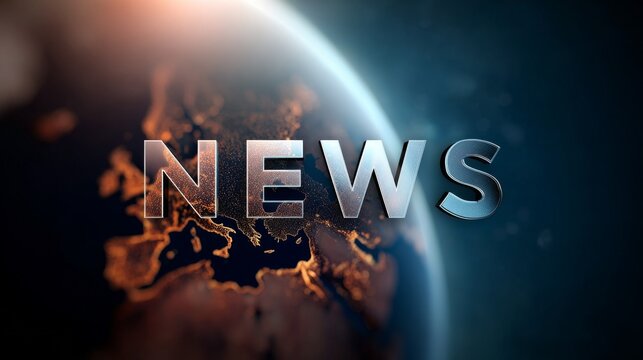 Glowing news graphic with an Earth backdrop and a digital aesthetic.