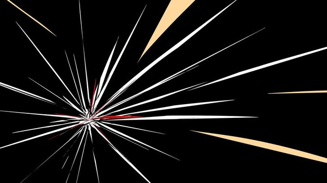 Impact Frame streaks explosion radiating from a central point on a dark background, suggesting speed and dynamism