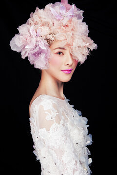 Asian women in white clothing