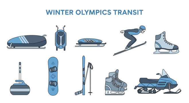 Winter Olympics Sports Equipment Transit.