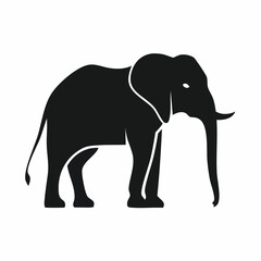 Fototapeta premium Black Silhouette of an Elephant