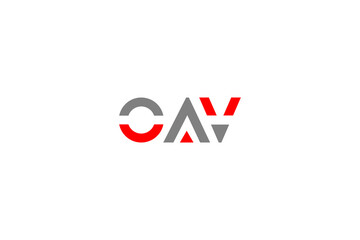 Obraz premium OAV Logo in Red and Gray Geometric Shapes for Distinctive Modern Brand Identity