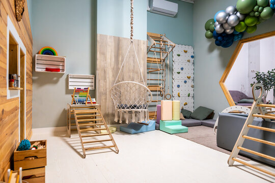 Activity playroom offering montessori toys promoting child development