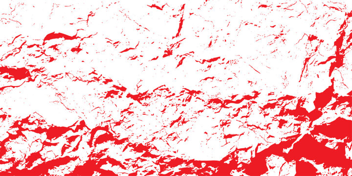 Red paint and ink splatters create a grunge texture with blood-colored drops and liquid spray spots on a dirty red wall backdrop illustration