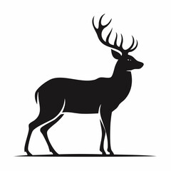 Fototapeta premium Silhouette of a majestic stag with large antlers