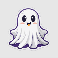 Obraz premium Cute Kawaii Ghost Character