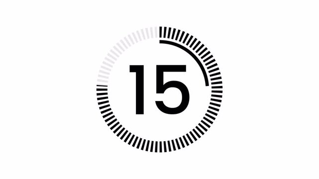 20 Seconds Countdown timer from 20 to 0 seconds animation white circle white background 4K resolution