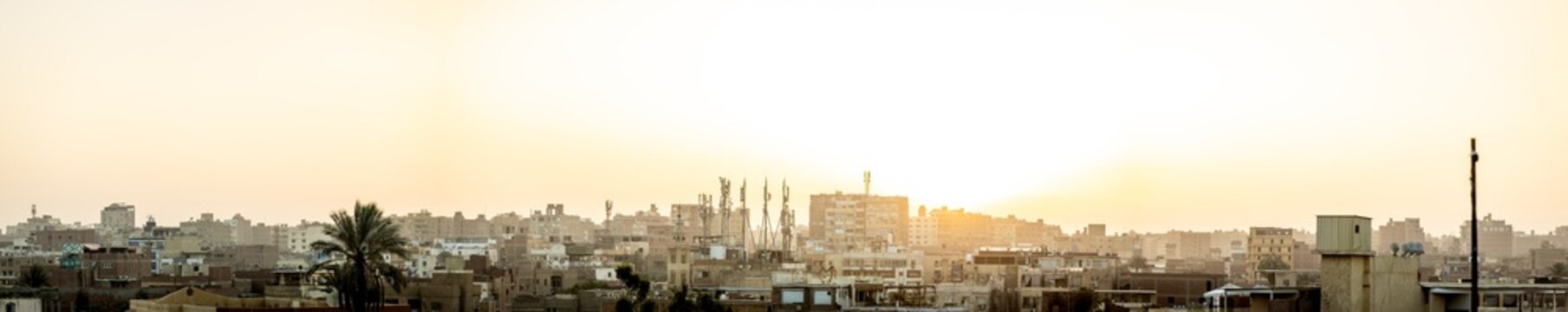 Cairo cityscape at sunrise with dense urban development
