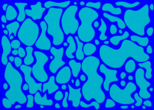 Abstract cyan liquid shape pattern on blue background