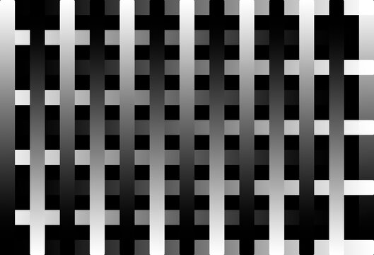 Abstract black and white geometric grid pattern with gradient bars