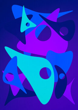 Colorful abstract modern fluid geometric shape background