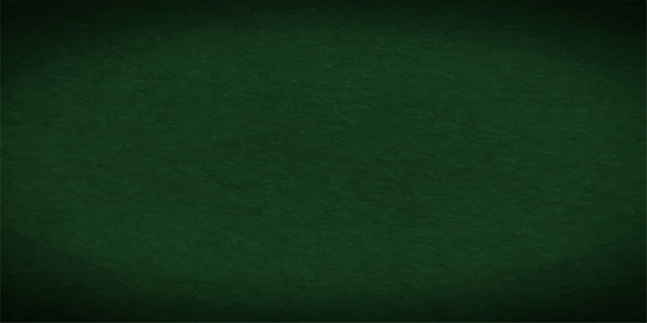 A vintage green chalkboard background with a grunge textured surface and blank felt material design creates an old paper wall backdrop for an art canvas or poker table textile pattern