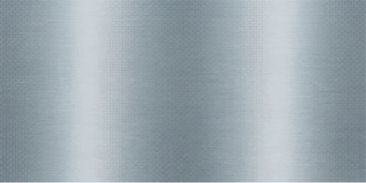 A polished silver brushed metal plate background featuring a shiny stainless steel texture and grey aluminum surface pattern for an industrial metallic wallpaper