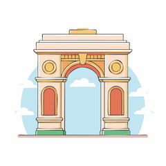 Fototapeta premium Stylized Illustration of India Gate Archway