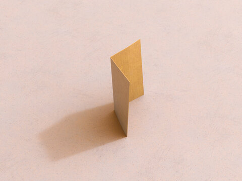3d rendering of folded cardboard standing on plain surface