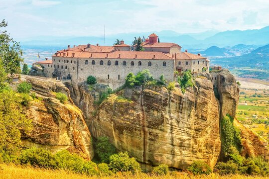 The Monastery of St. Stephen is an Eastern Orthodox monastery that is part of the Meteora monastery complex in Thessaly. It is situated at the top of a rocky precipice.