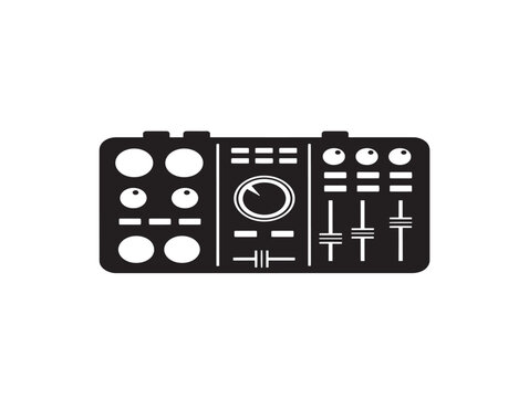 vintage audio mixer soundboard control panel flat design vector illustration