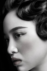 Fototapeta premium Asian women's black and white makeup