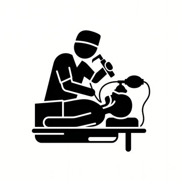 Flat Icon of Emergency Intubation Procedure