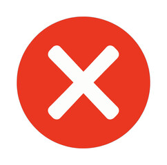 Obraz premium Red X Mark Circle Icon Symbol for Cancellation Rejection
