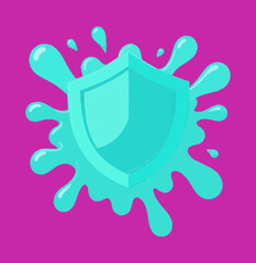 Fototapeta premium Security Shield Icon with Glowing Blue Protective Badge