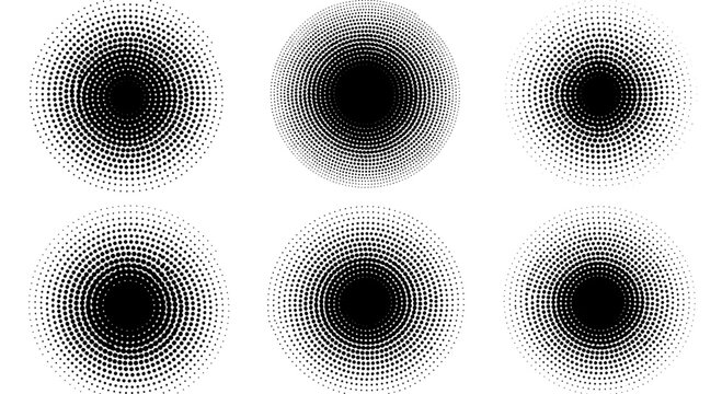 Speakers audio icon with dotted halftone rings, stereo sound illustration for music production and website graphics