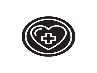 Obraz premium heart with medical cross symbol flat design vector illustration