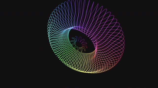 Premium 4K seamless loop of a volumetric Torus Knot Manipura chakra sacred geometry unfolding in a cinematic void. Ideal for VJ sets, trance visuals, meditation, and yoga studios.