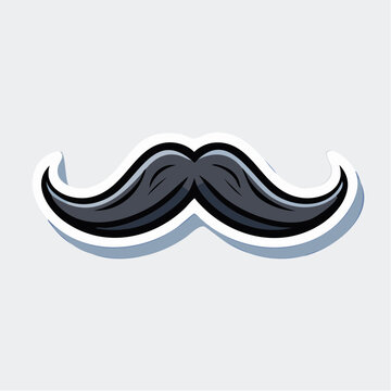 Stylized Black Moustache Sticker