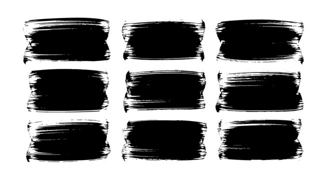 Arrow hand drawn set with bold black ink strokes and rough grunge brush textures for poster design and signage