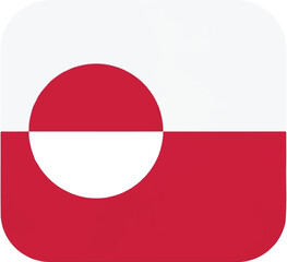 Obraz premium Greenland Flag Silhouette Icon Rounded Square Flat Vector Design
