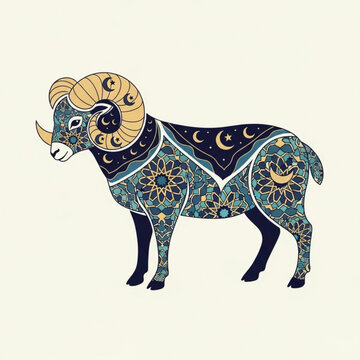vector illustration of an abstract background eid ul adha vector  goat bakra 