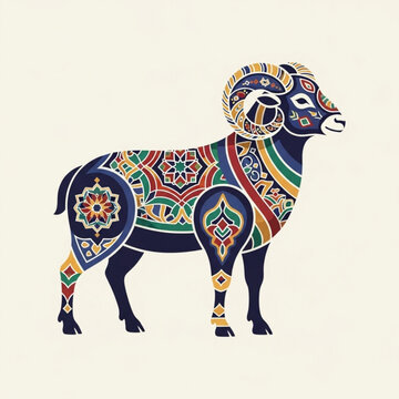 vector illustration of an abstract background eid ul adha vector  goat bakra 