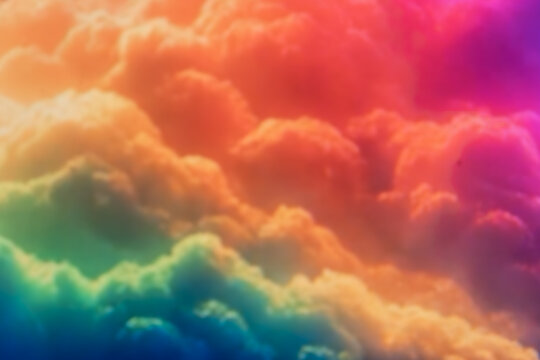 Dreamy rainbow clouds pastel background
