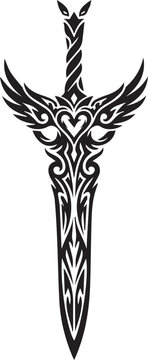 Adobe Illustrator Artwork. Symmetrical tribal ornament tattoo design vector.