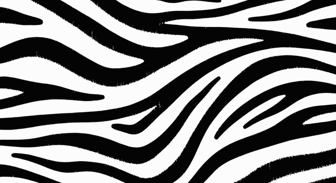 Dynamic black and white zebra stripe pattern with flowing, organic lines creating a striking visual.