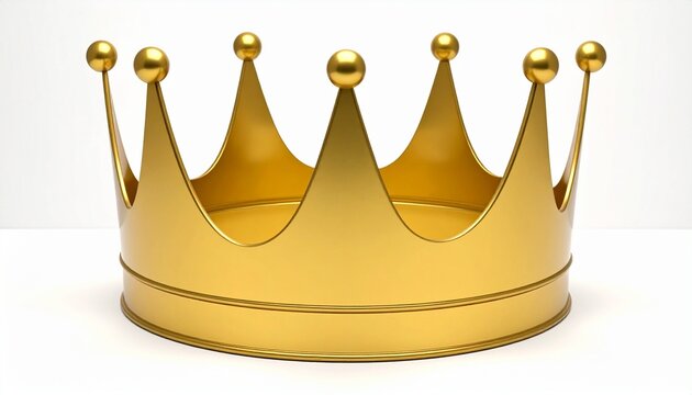 A shiny golden crown with rounded points and spheres gleams regally, symbolizing prestige and power.