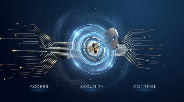 Digital gatekeeper displays a sophisticated key system integrated into high-speed fiber circuits, reflecting the seamless management of encrypted information and restricted platform access.