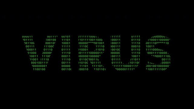 Binary Code VIRUS Digital Text Animation with Alpha Channel