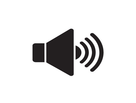 speaker icon with sound waves vector illustration