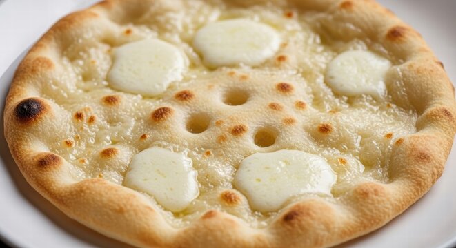 Delicious Focaccia di Recco with melted cheese, a Ligurian specialty