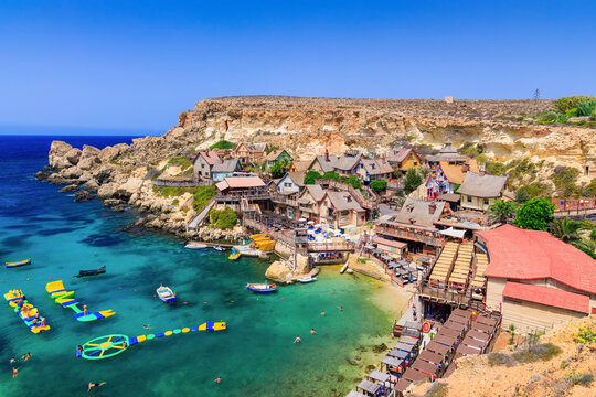 Famous Popeye Village at Anchor Bay, Il-Mellieha, Malta
