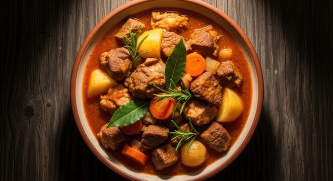 Hearty beef stew with potatoes and carrots, a comforting Italian regional dish